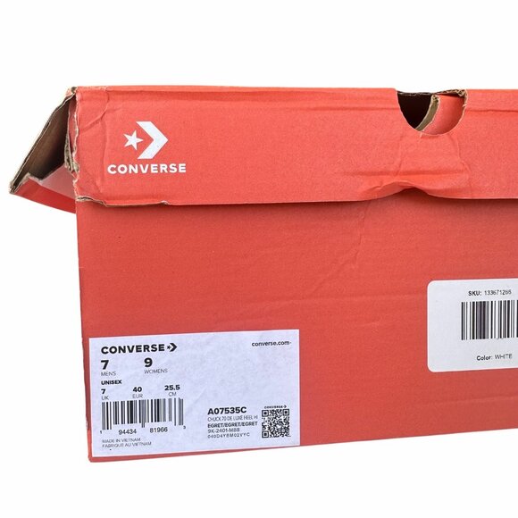 ⭐Converse Chuck 70 De Luxe Heel Platform Knit 9 Women Shoes Boots Egret A07535C⭐ - Picture 8 of 14